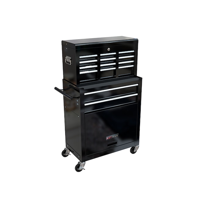 Runesay Top Tool Chests 13-in W x 42.8-in H 8-Drawer Steel Tool Chest (Black)