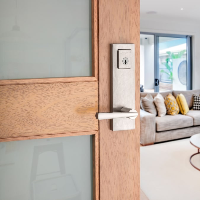 Baldwin Prestige Series Spyglass Satin Nickel Single-Cylinder Deadbolt Keyed Entry Door Handleset with Spyglass Lever and Smartkey - Image 9