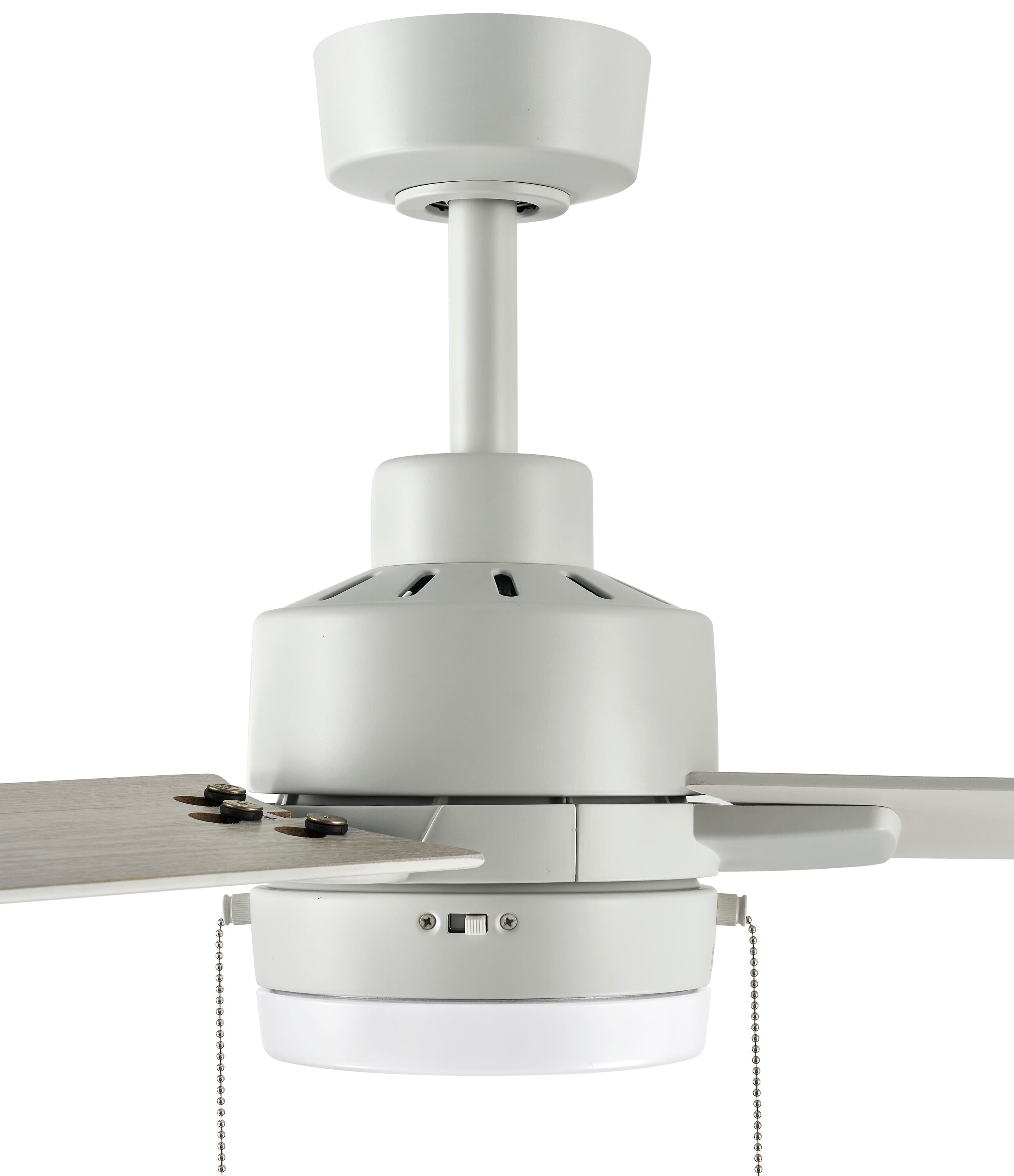 Brinson 44-in Integrated LED White with White/White Oak Blades Ceiling Fan With Light ( 3 -Blade ) - Image 9