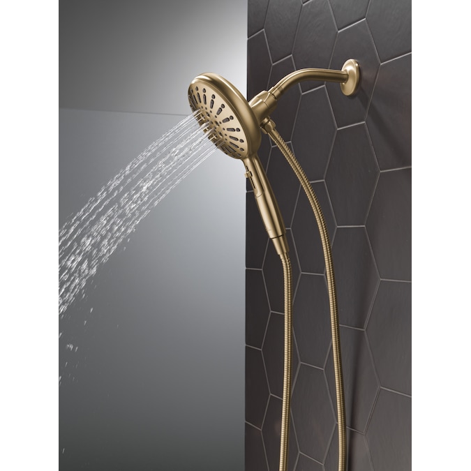 Delta SureDock Magnetic Lumicoat Champagne Bronze 6.19-in Round Handheld Shower Head 1.75-GPM (6.6-LPM) - Image 2