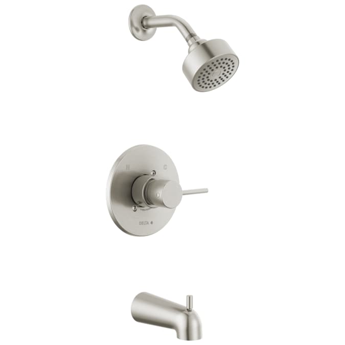Delta Modern Stainless 1-handle Single Function Round Bathtub and Shower Faucet