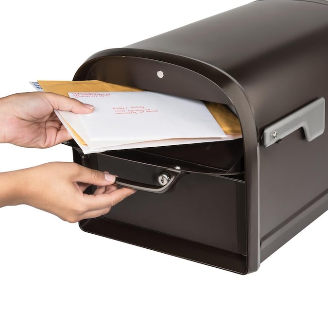 Architectural Mailboxes Post Mount Bronze Metal Large Lockable Mailbox - Image 9