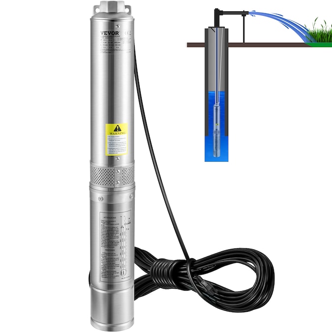 VEVOR 1-1/2-HP 230-Volt 37-GPM Stainless Steel Submersible Well Pump