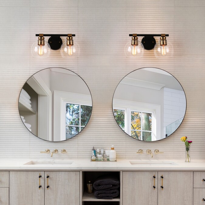 ZEVNI Alvis 14-in 2-Light Satin Black LED Modern/Contemporary Vanity Light - Image 5