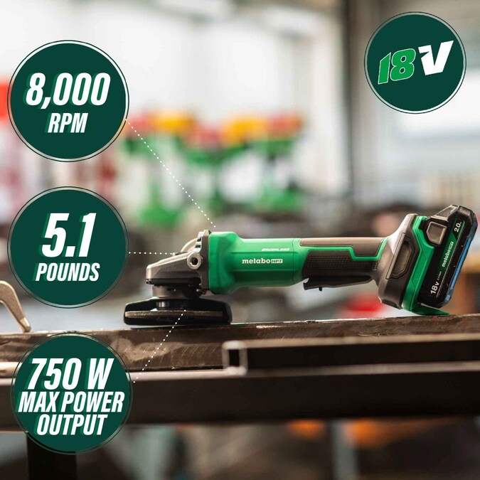 Metabo HPT MultiVolt 4.5-in 18-volt Paddle Switch Brushless Cordless Angle Grinder (Tool Only) - Image 2