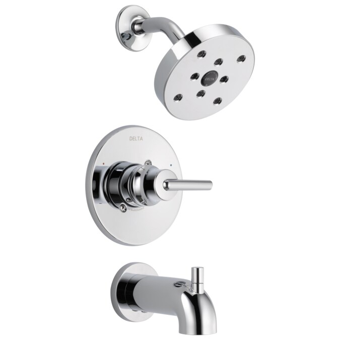 Delta Trinsic Chrome 1-handle Single Function Round Bathtub and Shower Faucet
