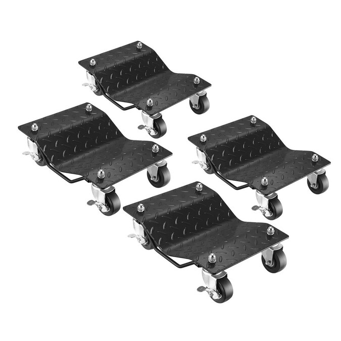 Fleming Supply 4 Pack of Premium Tire Skates - Easy Vehicle, Boat, and Trailer Handling - Solid Steel Plate - Wheel Weight Tool