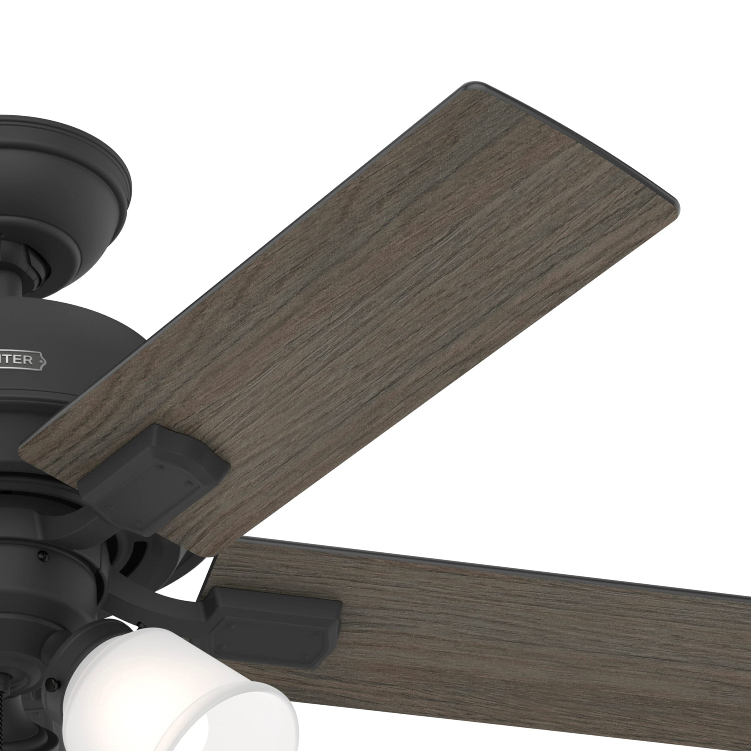 Crystal Peak 44-in Matte Black with Dark Gray Oak Blades Ceiling Fan With Light ( 5 -Blade ) - Image 6