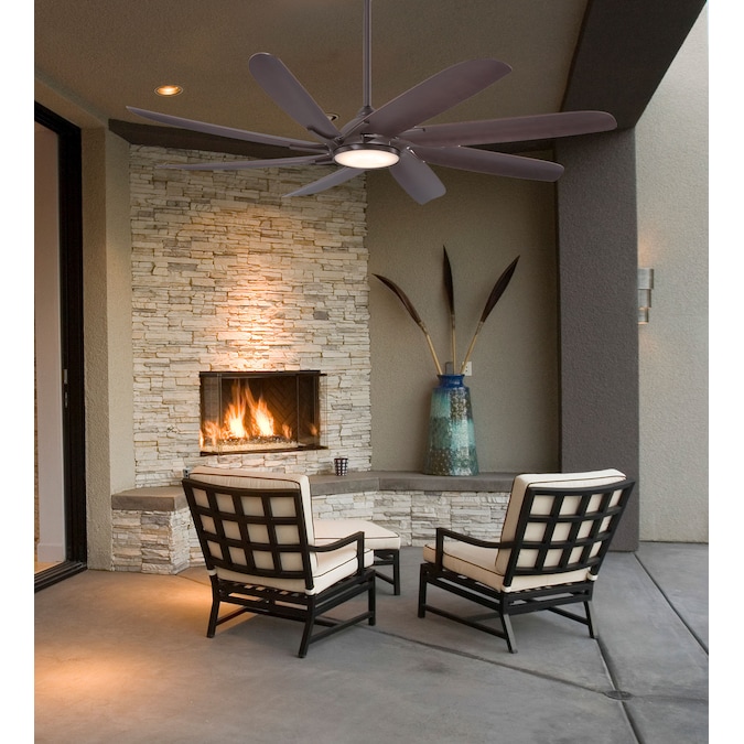 Minka Ceiling Fan Co. Wethersfield 65-in Oil Rubbed Bronze Color-changing Integrated LED Indoor/Outdoor Ceiling Fan with Light Remote (8-Blade) - Image 6