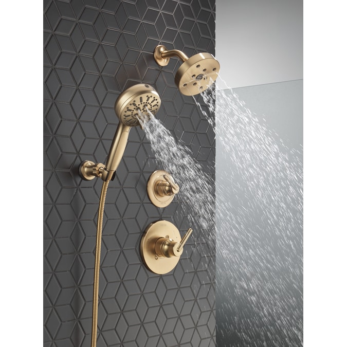 Delta ProClean Lumicoat Champagne Bronze 4.5-in Round Handheld Shower Head 1.75-GPM (6.6-LPM) - Image 15