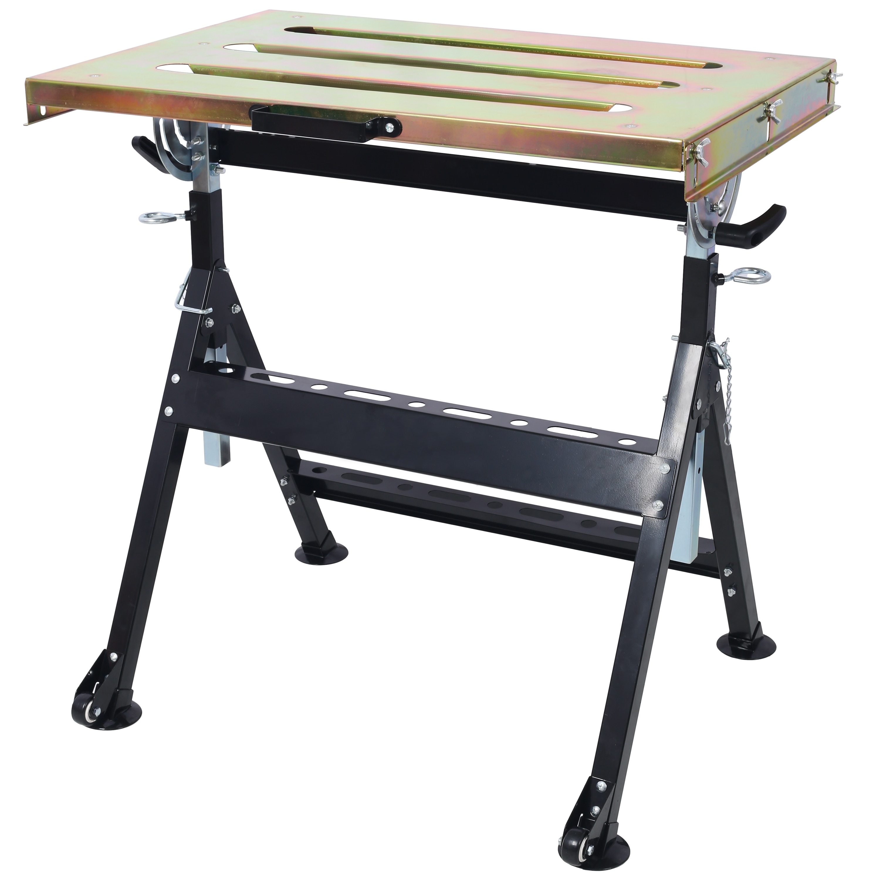 30-in L x 30.5-in H Black Steel Adjustable Height Work Bench