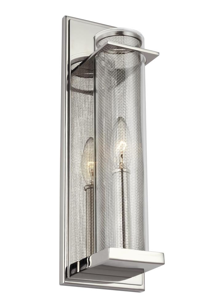 Silo 4.75-in W 1 -Light Polished Nickel Transitional Wall Sconce
