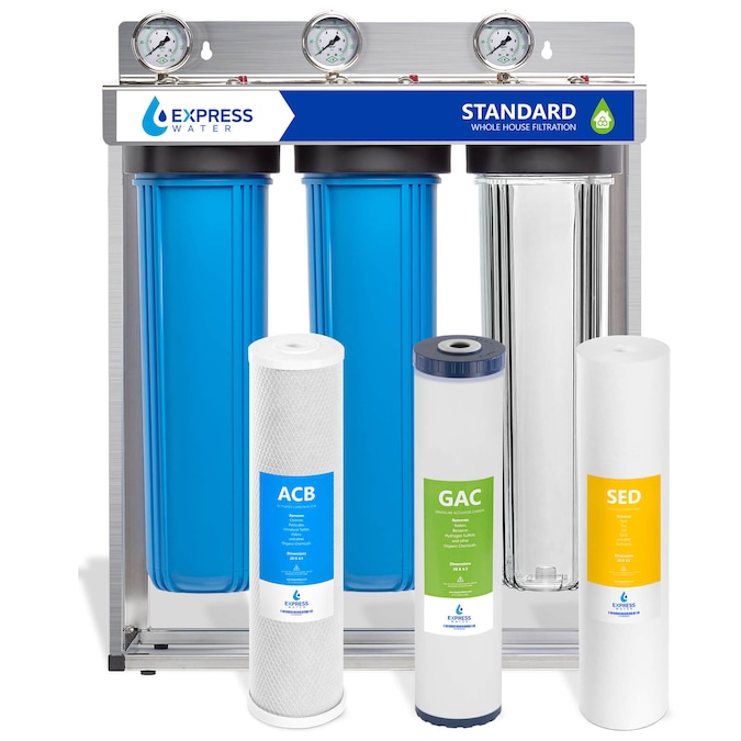Express Water WH300SCGS Triple-stage 15-GPM Multi-method Soft Water Whole House Water Filtration System