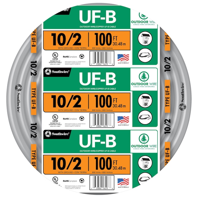 Southwire 100-ft 10/2 UF-B Wire W/G (By-the-roll)