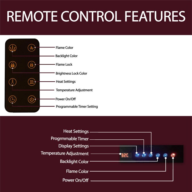 Cambridge 78-in W White Fan-forced Wall-mount Electric Fireplace with Remote Control Included - Image 2