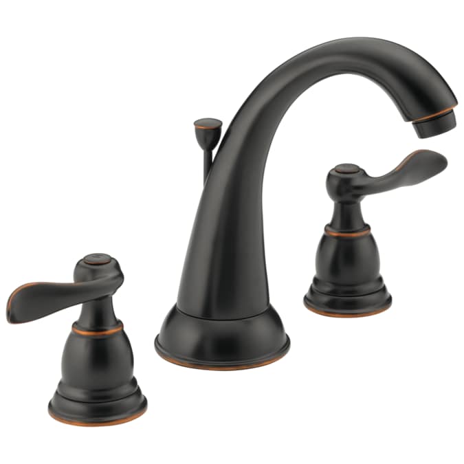 Delta Windemere Oil Rubbed Bronze Widespread 2-Handle WaterSense Bathroom Sink Faucet with Drain