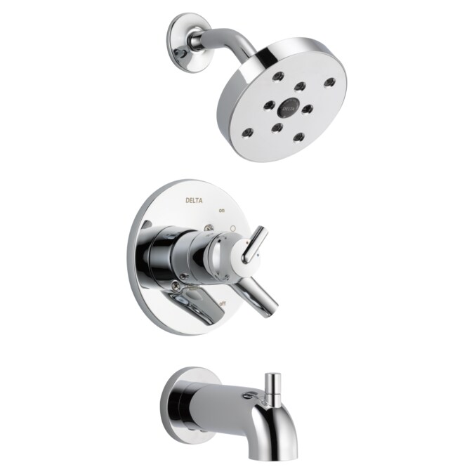 Delta Trinsic Chrome 2-handle Single Function Round Bathtub and Shower Faucet