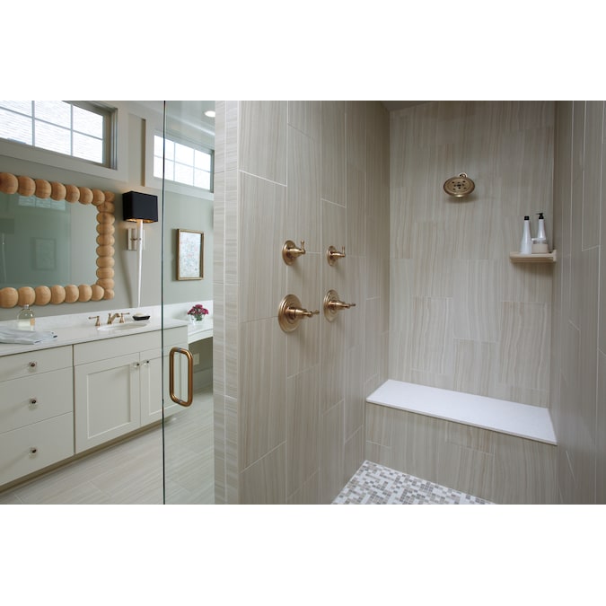 Delta Cassidy Champagne Bronze Single Function Round Shower Faucet Valve Included - Image 2