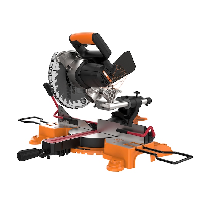 WORX Power Share 7-1/4-in 0.1-Amp Single Bevel Sliding Compound Cordless Miter Saw(Bare Tool)