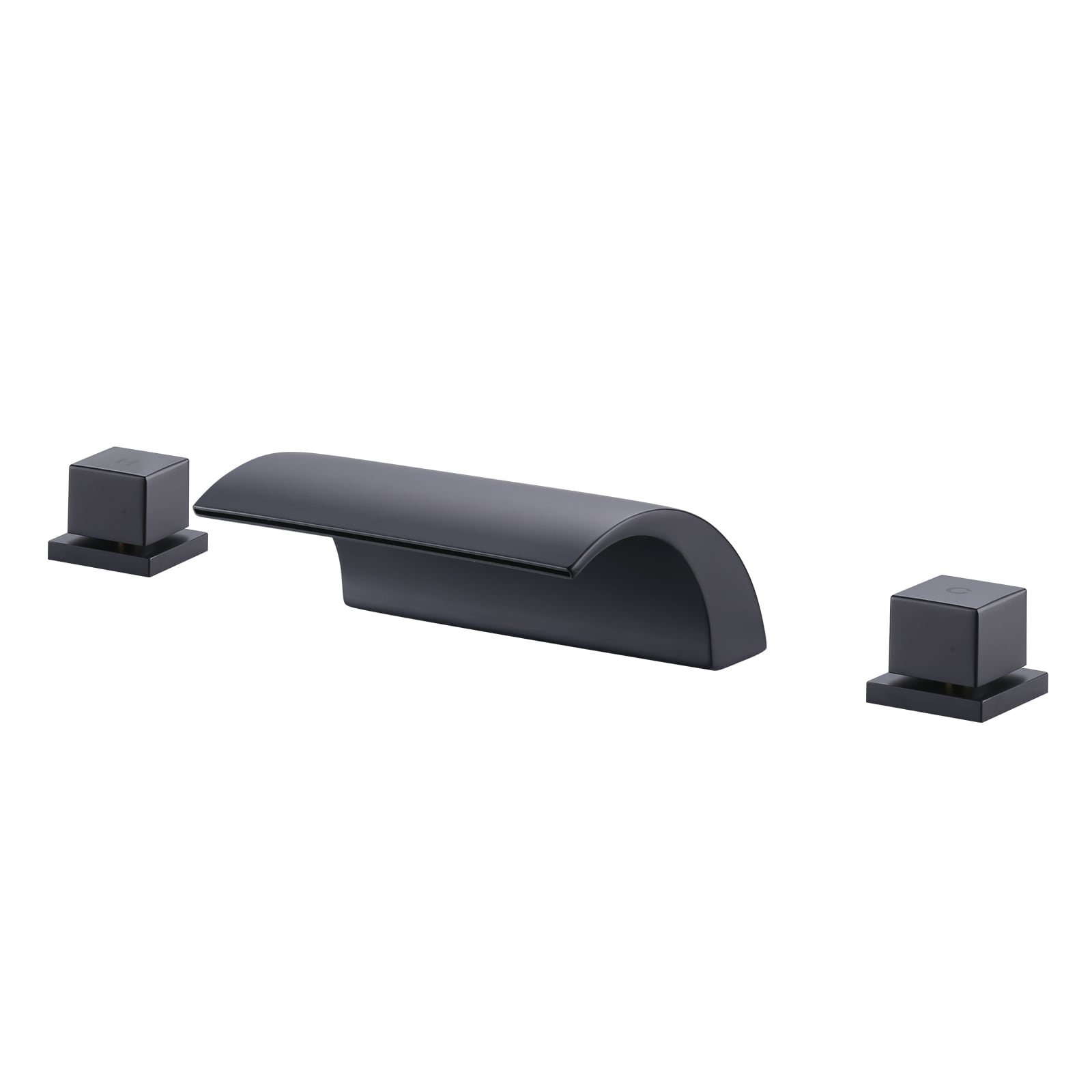 Matte Black 2-handle Deck-mount Roman Waterfall Bathtub Faucet ( Valve Included )