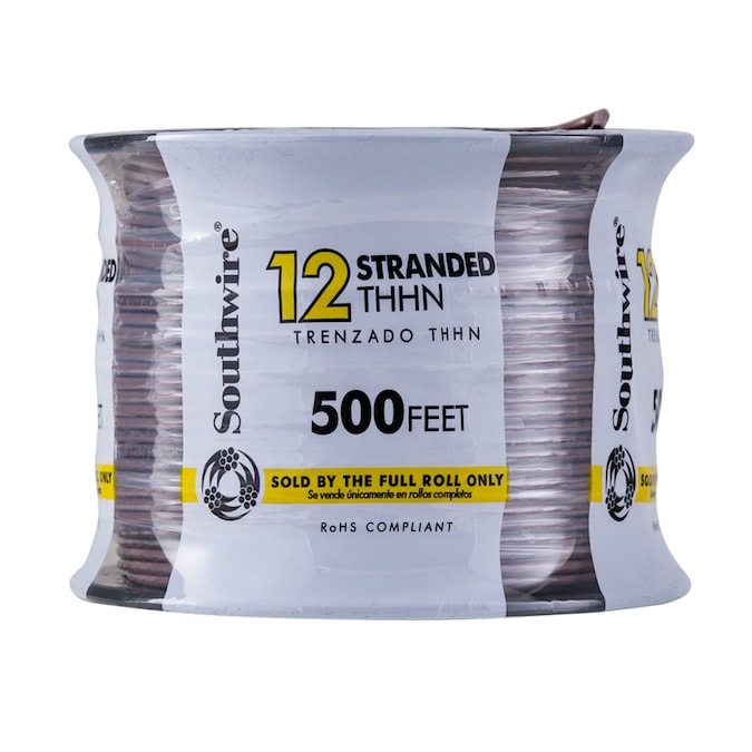 Southwire 500-ft 12-AWG Brown Stranded Copper Thhn Wire (By-the-roll)