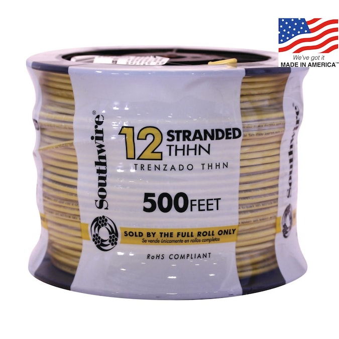 500-ft 12-AWG Yellow Stranded Copper Thhn Wire (By-the-roll)