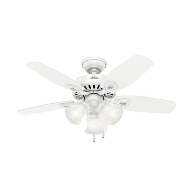 Hunter Builder 42-in Snow White LED Indoor Ceiling Fan with Light (5-Blade)