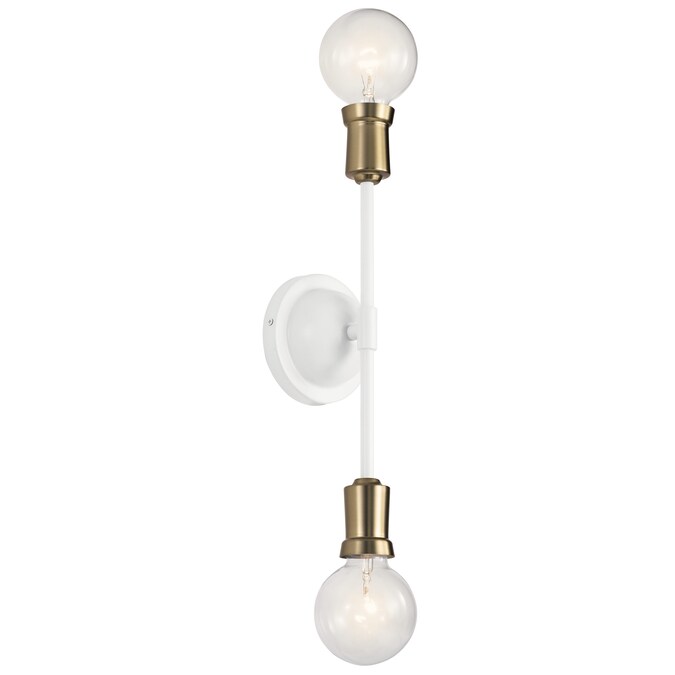Kichler Armstrong 5-in W 2-Light White Modern/Contemporary Incandescent Wall Sconce