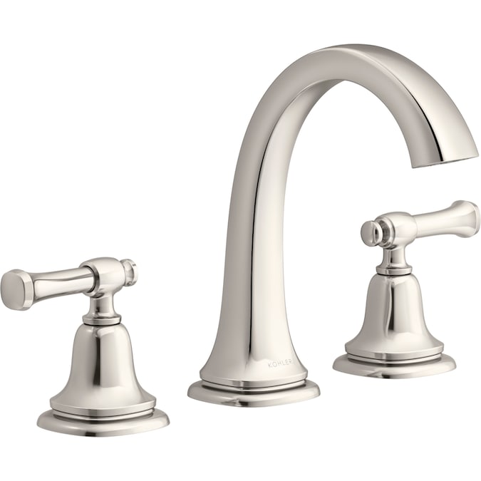 ER Florez Vibrant Polished Nickel Widespread 2-Handle WaterSense Bathroom Sink Faucet with Drain