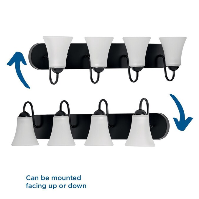 Progress Lighting Classic 30-in 4-Light Matte Black Transitional Vanity Light - Image 4