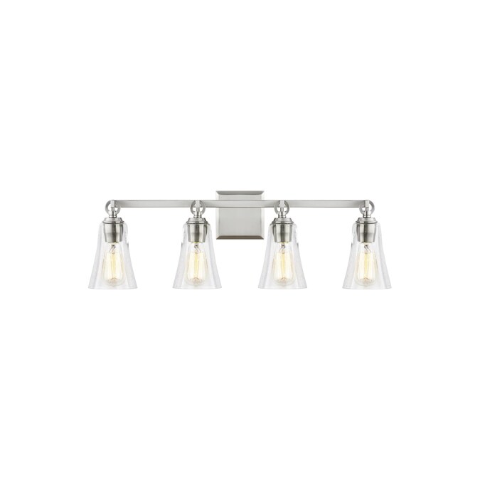 Generation Lighting Bayfield 30.25-in 4-Light Satin Nickel Transitional Vanity Light
