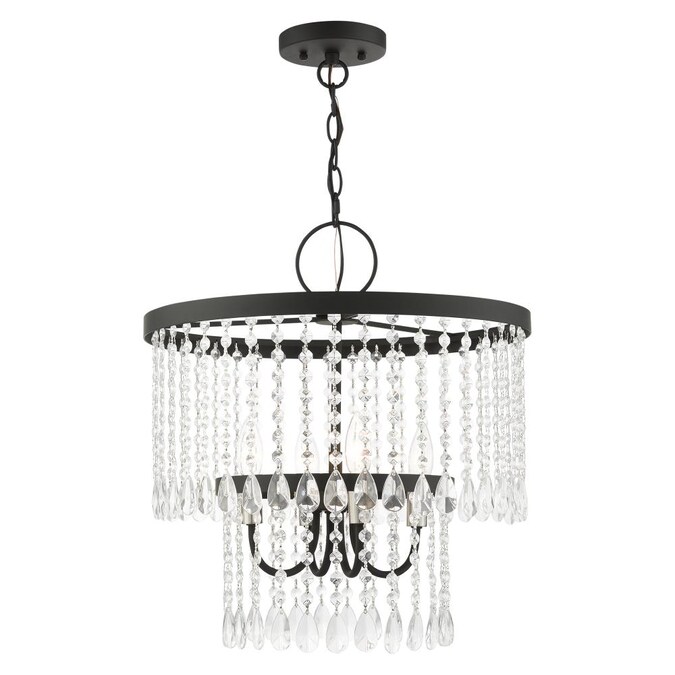 Livex Lighting Elizabeth 4-Light Matte Black Transitional Damp Rated Chandelier