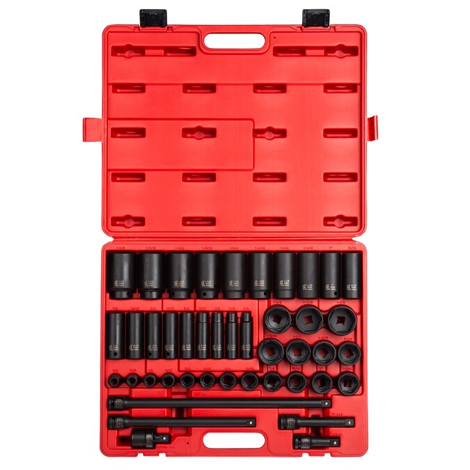 SUNEX TOOLS 43-Piece Standard (SAE) 1/2-in Drive Set 6-point Impact Socket Set