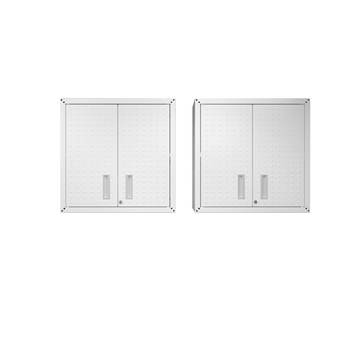 Manhattan Comfort Fortress 30-in W x 30.3-in H x 12.5-in D Wall-mounted Steel Garage Cabinet in White