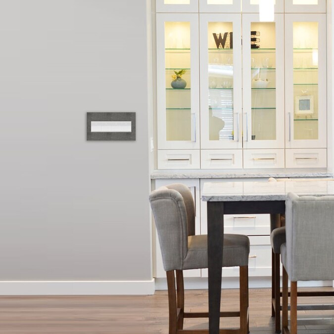 Legrand adorne 4-Gang Specialty Size Slate Linen Metal Indoor Screwless Square Wall Plate - Image 6