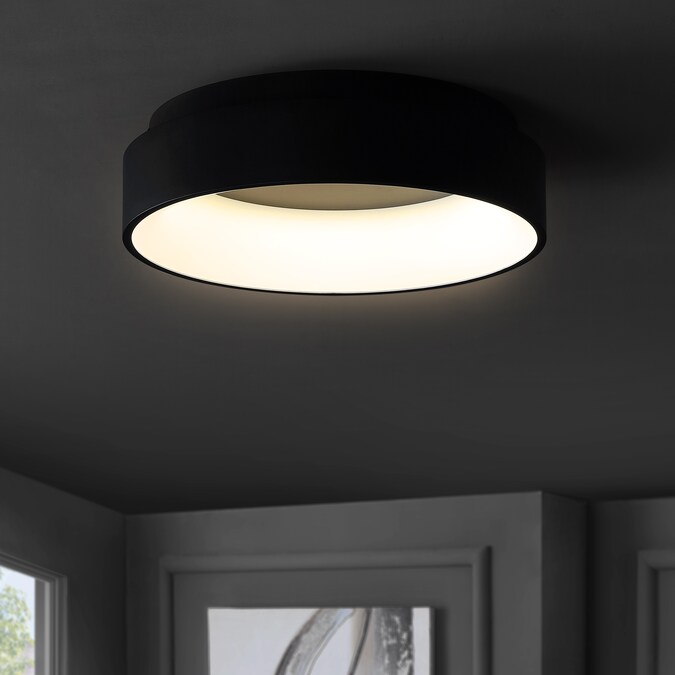 JONATHAN  Y Ring 1-Light Black LED Flush Mount Light