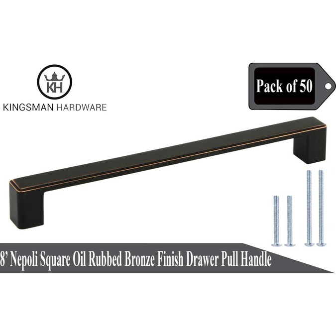 Kingsman Hardware Nepoli series 7-1/2-in (192Mm) Center to Center Oil Rubbed Bronze Rectangular Bar Drawer Pulls (50-Pack) - Image 2
