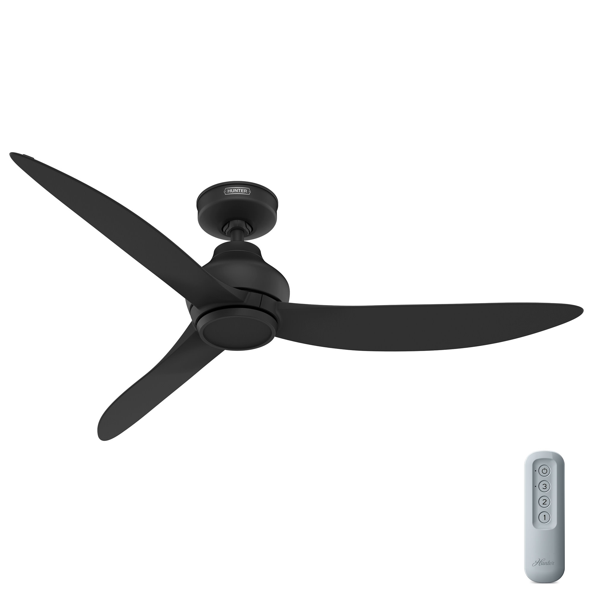 Mazzini ENERGY STAR 52-in Outdoor Matte Black with Matte Black Blades Propeller Ceiling Fan Without Light - Remote Included ( 3 -Blade ) - Image 4