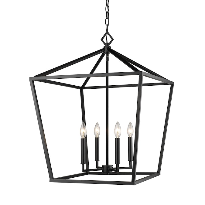 Millennium Lighting NoneN/A 4-Light Matte Black Traditional Lantern Large Hanging Pendant Light