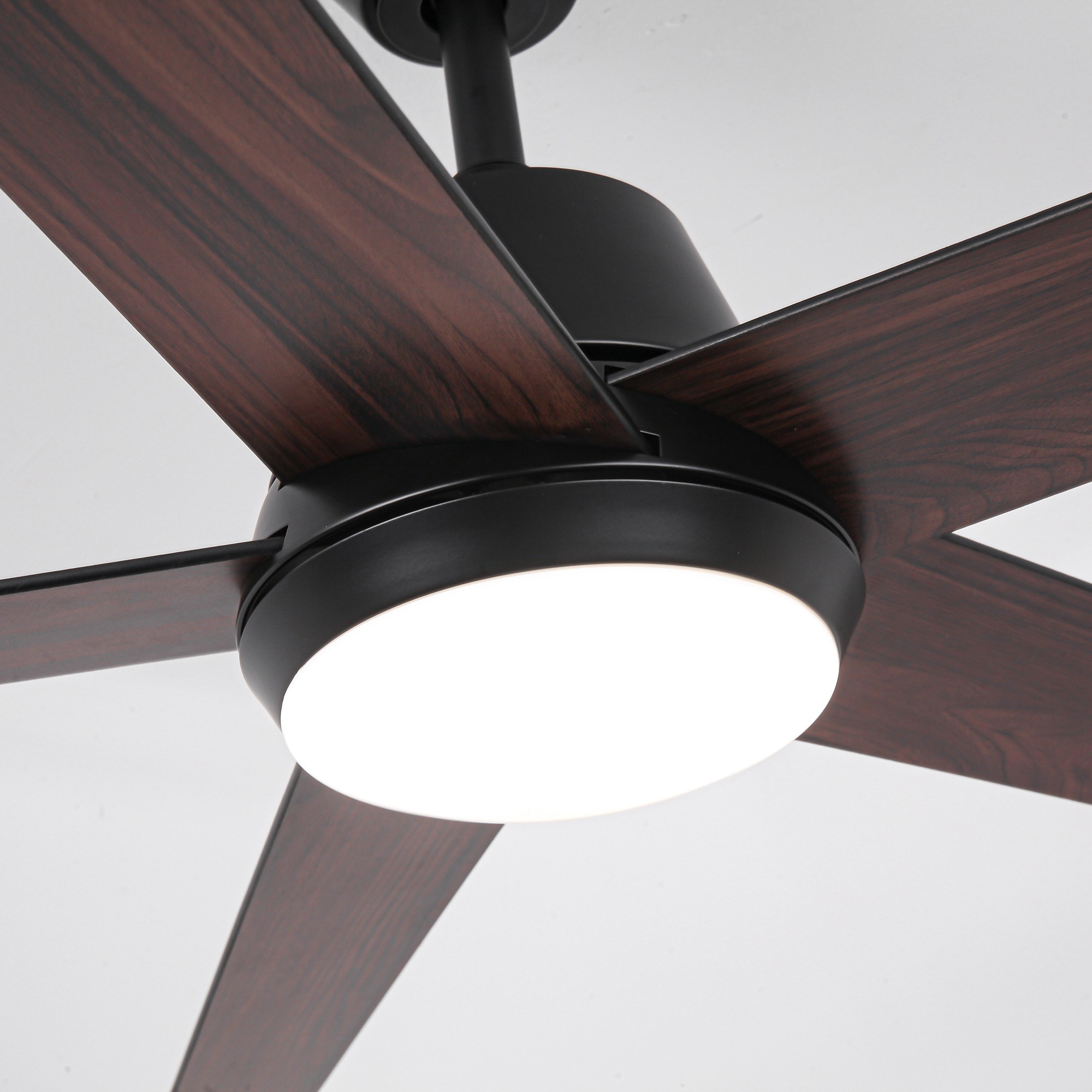 52-in Integrated LED Matte Black with Black Blades Ceiling Fan With Light and Remote ( 5 -Blade ) - Image 7