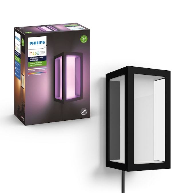 Philips Hue Impress 9.4-in H Black Plug-in Integrated LED Outdoor Wall Light