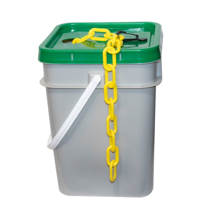 Mr. Chain 1.5 In. (#6, 38Mm) X 300 Ft. Yellow Plastic Barrier Chain In A Pail