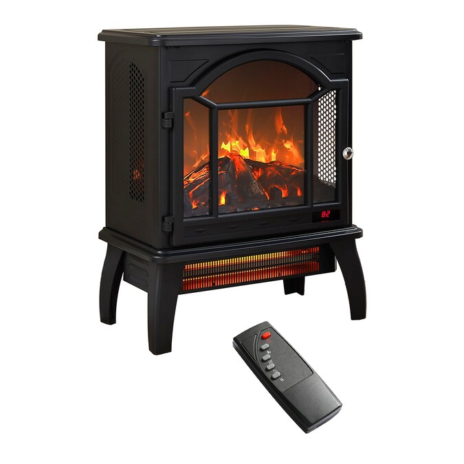 SINOFURN 17.5-in W Black LED Corner or Flat Wall Electric Fireplace with Remote Control Included