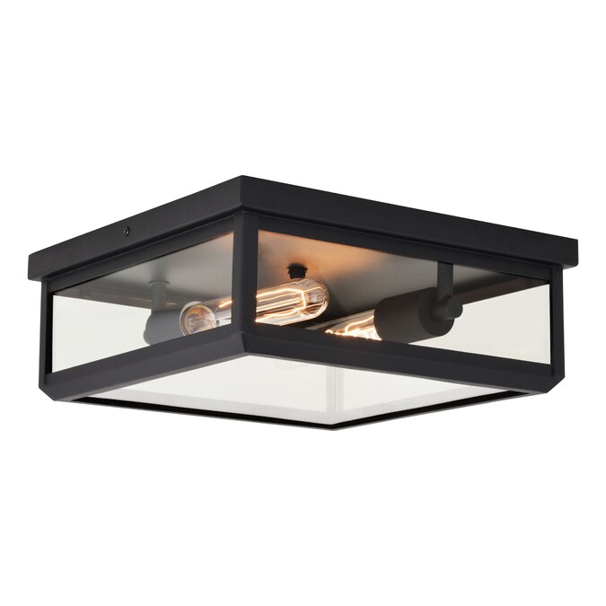 Cascadia Kinzie 2-Light 12-in Matte Black Led Flush Mount Light - Image 2