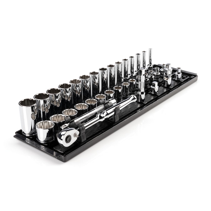 TEKTON 3/8-in Drive Standard (SAE) Shallow/Deep Socket Set (36-Pieces)