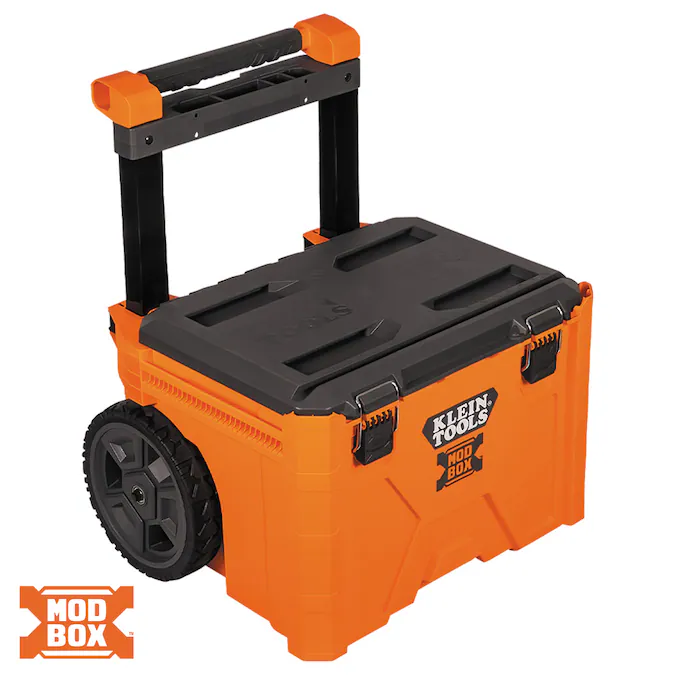 Klein Tools MODbox 22.6-in W x 44-in H x 19.88-in D Orange Plastic and Metal Rolling Tool Box