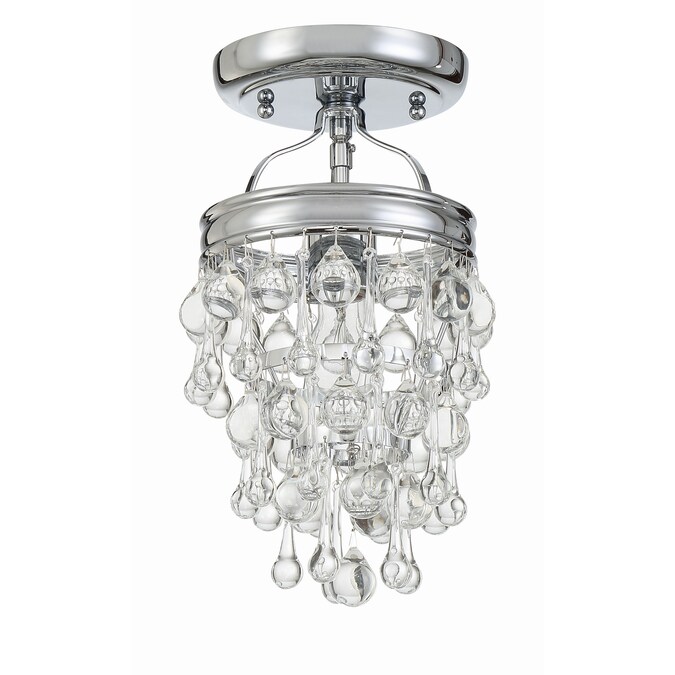 Crystorama Calypso 1-Light 7.25-in Polished Chrome Semi Flush Mount Light - Image 4