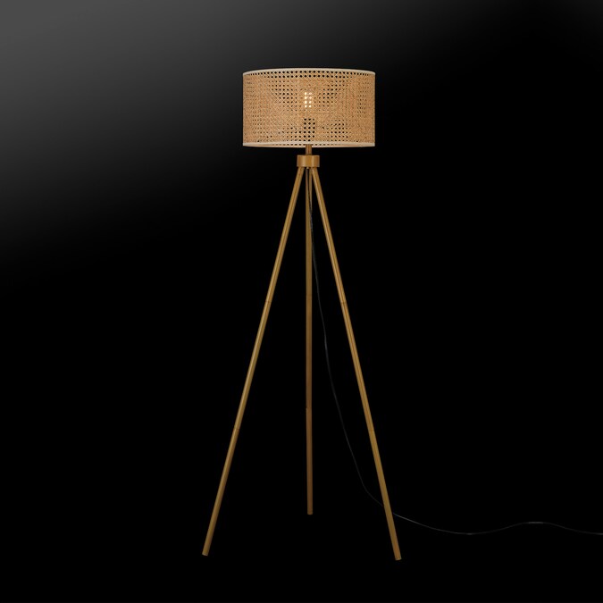 Globe Electric 60-in Faux Wood Shaded Floor Lamp - Image 3