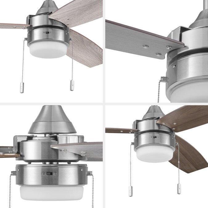 Honeywell Berryhill 48-in Brushed Nickel with Gray Oak Blades Color-changing Integrated LED Indoor Ceiling Fan with Light (3-Blade) - Image 6