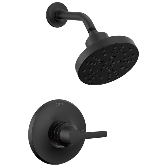 Delta Galeon Matte Black 1-handle Multi-function Round Shower Faucet